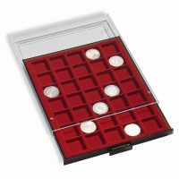 Συρτάρι Νομισμάτων 80 Θέσεων Για Μέχρι 24 mm Κόκκινο