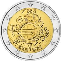 2 ΕΥΡΩ 2012 Belgium Ten Year Euro Cash