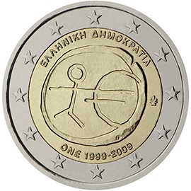 Ελλάδα 2 Ευρώ 2009 Δέκα Χρόνια ΟΝΕ