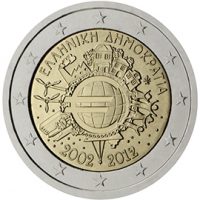 Ελλάδα 2 Ευρώ 2012 10 Χρόνια Ευρώ