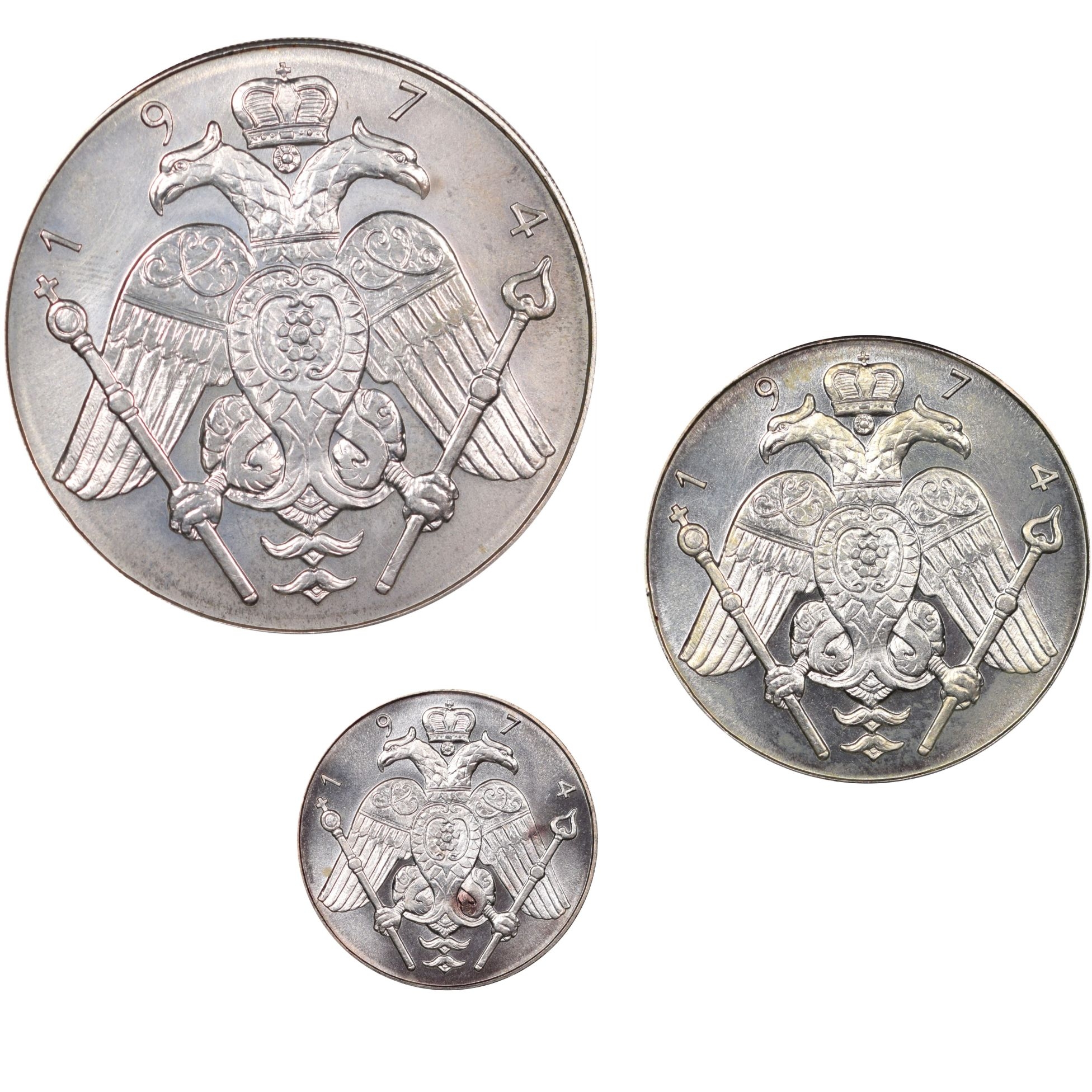 Κύπρος Cyprus Σετ 3 Ασημένια Nομίσματα Μακαρίου