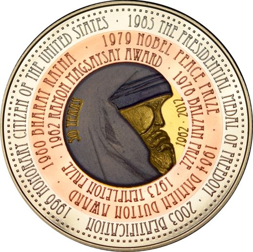 Details about   Cameroon 2012 Mother Theresa 100 Francs Crown Bimetal Coin,Prooflike 