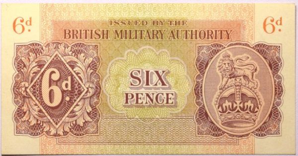 6 Pence British Military Authority 1944