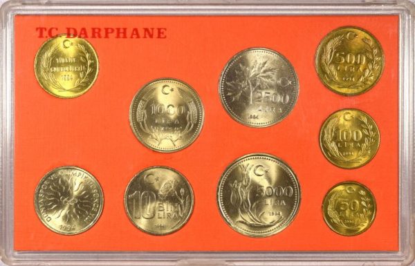 Turkish Mint 1994 Coin Set T.C. Darphane