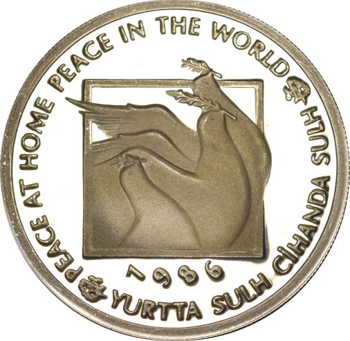 Turkey 10000 Lira 1986 World Peace