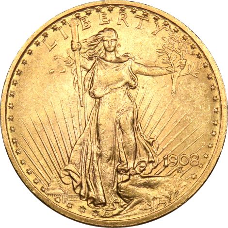 USA Χρυσό 20 Δολάρια 1908 St Gaudens