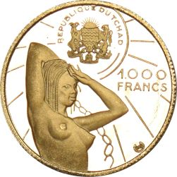 Chad Χρυσό Νόμισμα 1000 Francs 1970