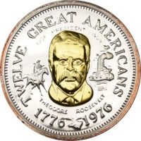 USA Silver Medal 12 Great American Theodore Roosevelt