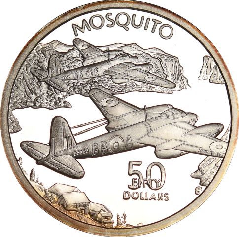 Marshall Islands 50 Dollars Mosquito 1991 Silver 1 Oz Ασημένια Ουγκιά