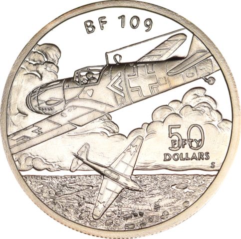 Marshall Islands 50 Dollars BF109 1991 Silver 1 Oz Ασημένια Ουγκιά