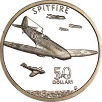 Marshall Islands 50 Dollars Spitfire Silver 1 Oz Ασημένια Ουγκιά