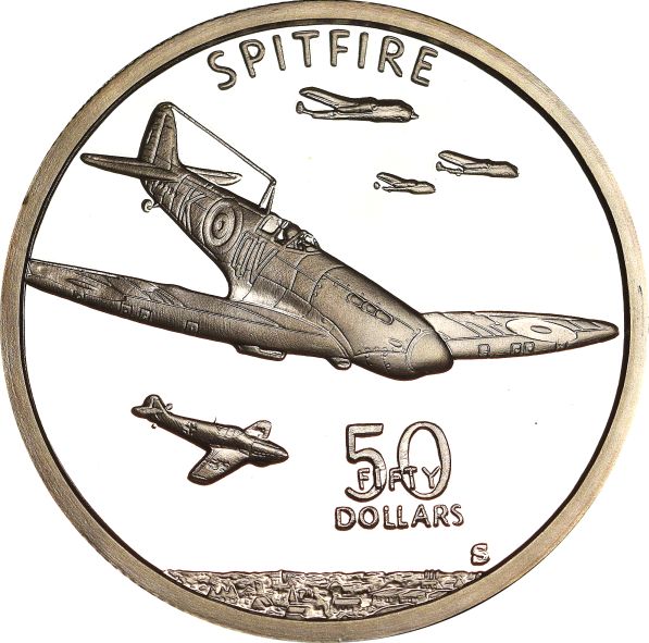 Marshall Islands 50 Dollars Spitfire Silver 1 Oz Ασημένια Ουγκιά