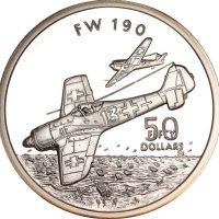 Marshall Islands 50 Dollars FW190 Silver 1 Oz Ασημένια Ουγκιά