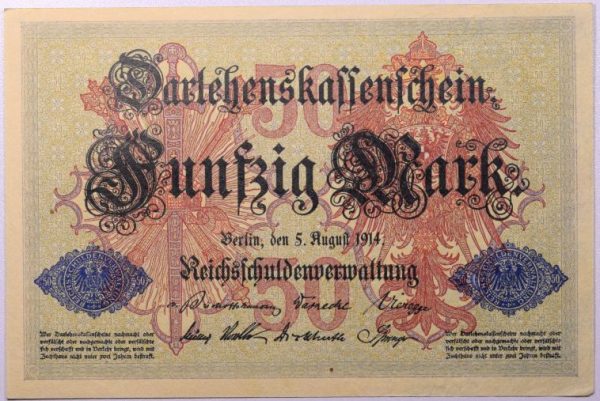 Χαρτονόμισμα Γερμανία Germany 50 Mark 1914