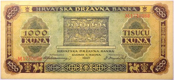 Χαρτονόμισμα Κροατία Croatia 1000 Kuna 1943