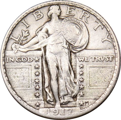 Ηνωμένες Πολιτείες Αμερικής USA Quarter Dollar 1917