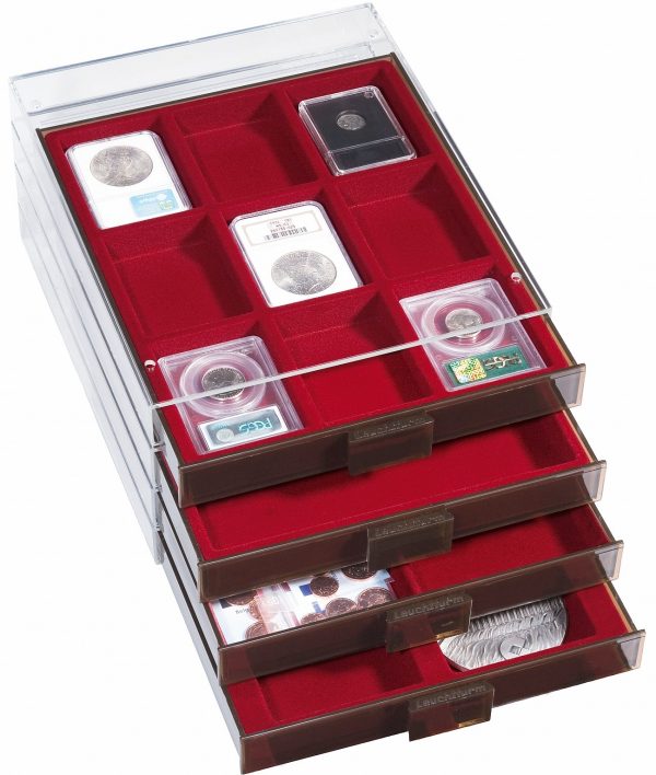 Κουτί Νομισμάτων XL 1 Θέσης 210mm x 270mm Κόκκινο Χωρίς Διαχωριστικά