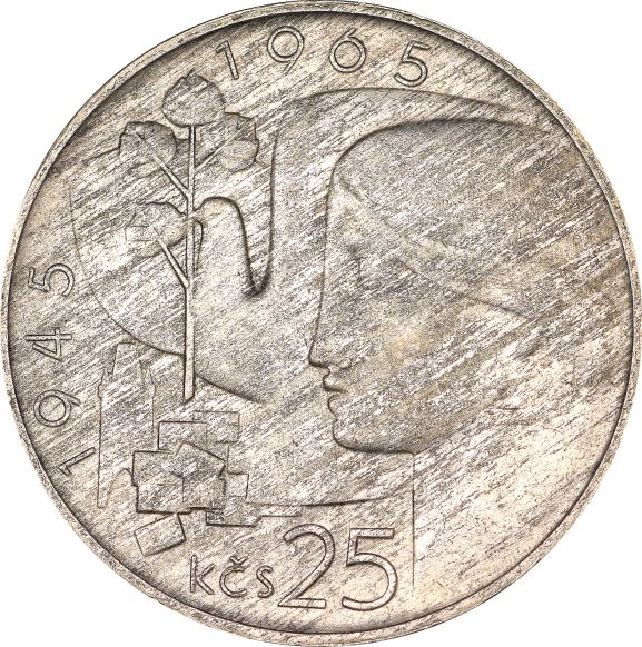 Τσεχοσλοβακία Czechoslovakia 25 Korun 1965 Silver
