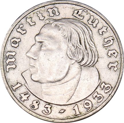 Γερμανία Germany Silver 2 Reichs Mark 1933 Martin Luther