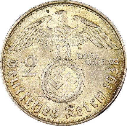 Γερμανία Germany 2 Mark 1938 Paul Von Hinderburg