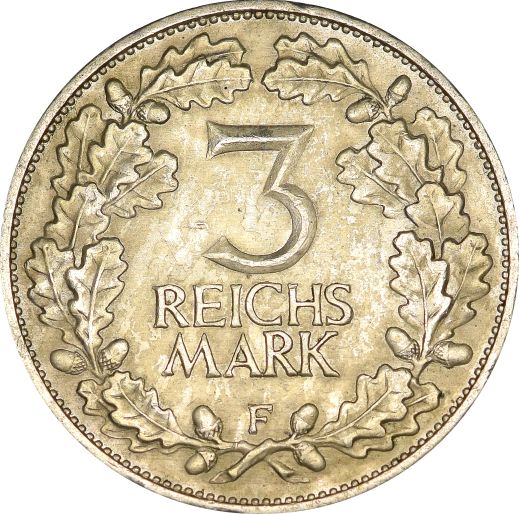 Γερμανία Germany 3 Reichs Mark 1925 F
