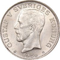 Σουηδία Sweden 1 Krona 1939 Gustaf V Uncirculated