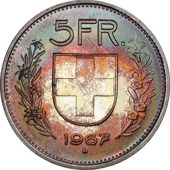 Ελβετία Switzerland 5 Francs 1967 Brilliant Uncirculated
