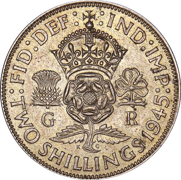 Βρετανία Great Britain 2 Shillings 1945 King George