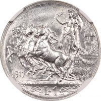 Ιταλία Italy 1 Lira 1917 NGC Unc Details Cleaned