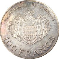 Μονακό Monaco 100 Francs 1982 Silver Rainier III