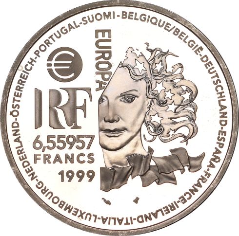 Γαλλία France Europa Silver Coin 1999 Art Grec Et Romain