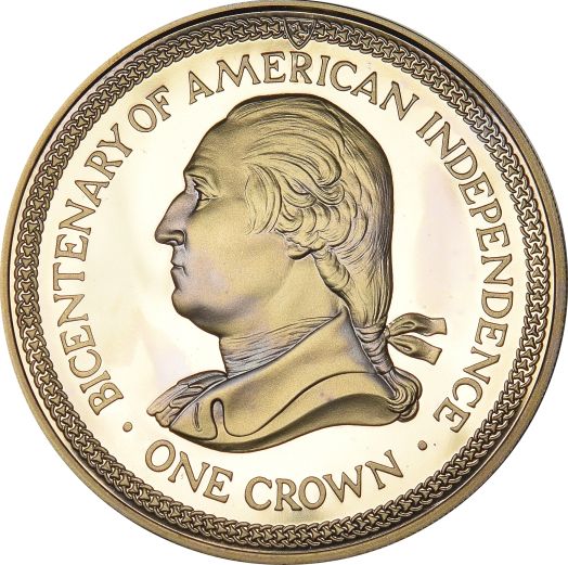 Isle of Man One Crown 1976 Bicentenary Of American Independence