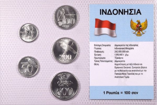 Ινδονησία Σετ Ακυκλοφόρητων Νομισμάτων Σε Μπλίστερ