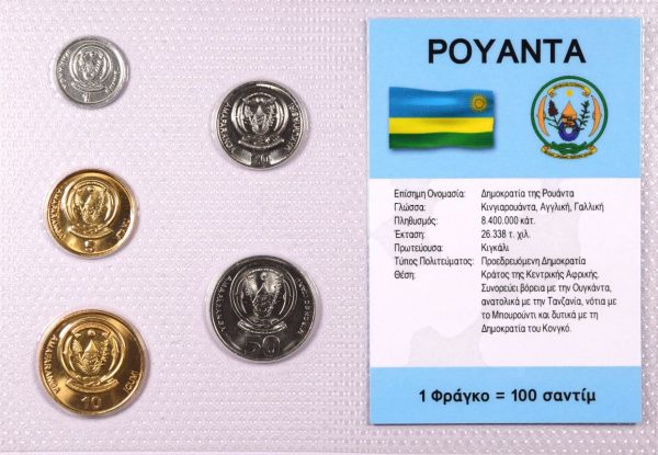 Ρουάντα Σετ Ακυκλοφόρητων Νομισμάτων Σε Μπλίστερ
