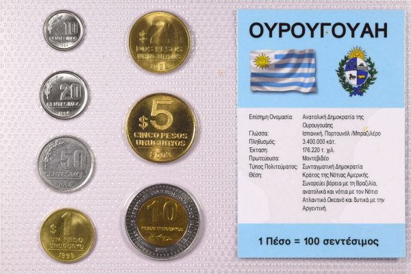 Ουρουγουάη Σετ Ακυκλοφόρητων Νομισμάτων Σε Μπλίστερ