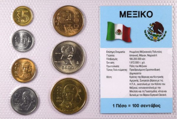 Μεξικό Σετ Ακυκλοφόρητων Νομισμάτων Σε Μπλίστερ