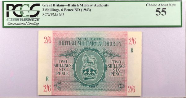 Ξένες Δυνάμεις British Militrary Authority 2 Shillings 6 Pence PCGS 55