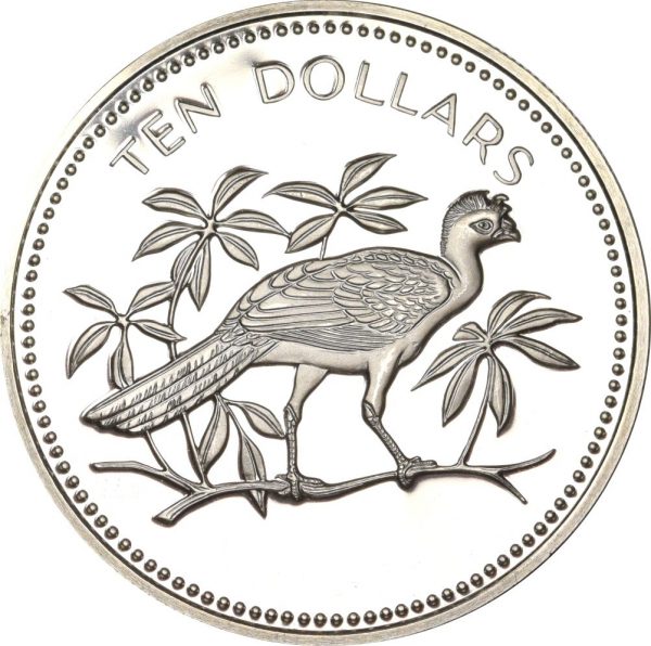 Μπελίζ Belize 10 Dollars 1978 Silver Great Currasow Bird