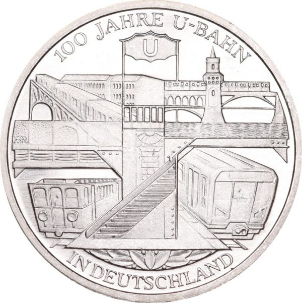 Γερμανία Germany 10 Euro Silver 2002 100 Years U Bahn