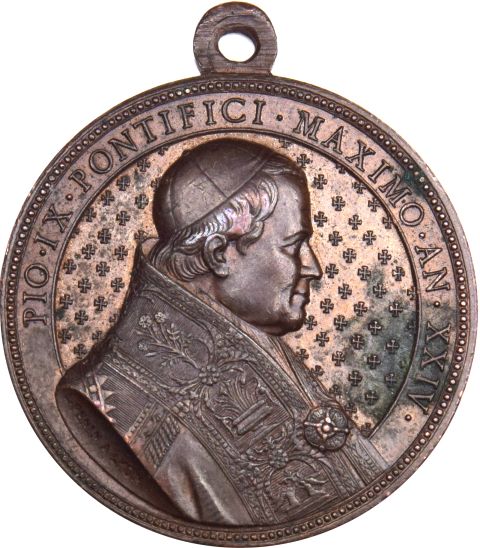 Μετάλλιο Βατικανό Vatican Copper Medal Pope Pius IX 1869