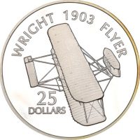 Solomon Islands Silver 1 Oz 25 Dollars 1973 Wright Flyer 1903