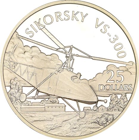 Solomon Islands Silver 1 Oz 25 Dollars 1973 Sikorsky VS300
