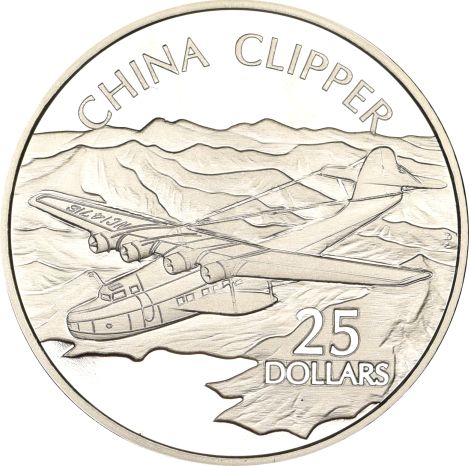 Solomon Islands Silver 1 Oz 25 Dollars 1973 China Clipper
