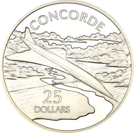 Solomon Islands Silver 1 Oz 25 Dollars 1973 Concorde