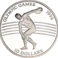 Niue 10 Dollars Silver 1991 Olympic Games 1992