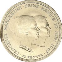 Δανία Denmark 10 Kroner 1967 Princes Margaret & Prince Henry