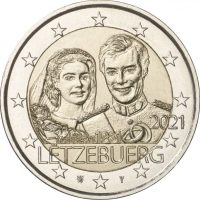 Λουξεμβούργο 2 Ευρώ 2021 40th Anniversary Of Wedding High Relief Version