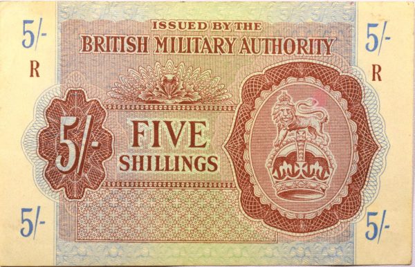 British Military Authority 5 Shillings 1943 Circulated Condition