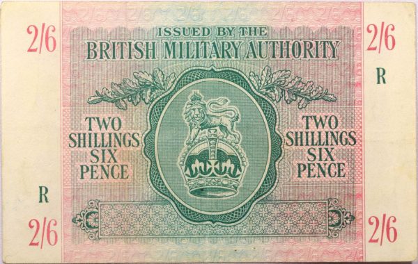 British Military Authority 2 Shillings 6 Pence 1943
