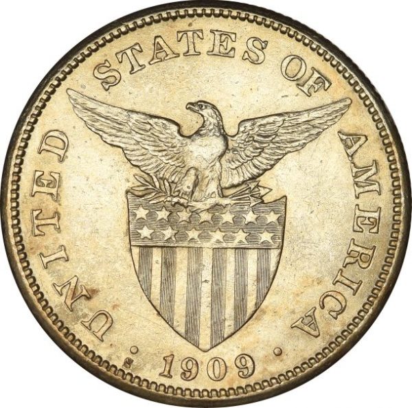 Φιλιππίνες Philippines USA Administration 1 Peso 1909 Silver
